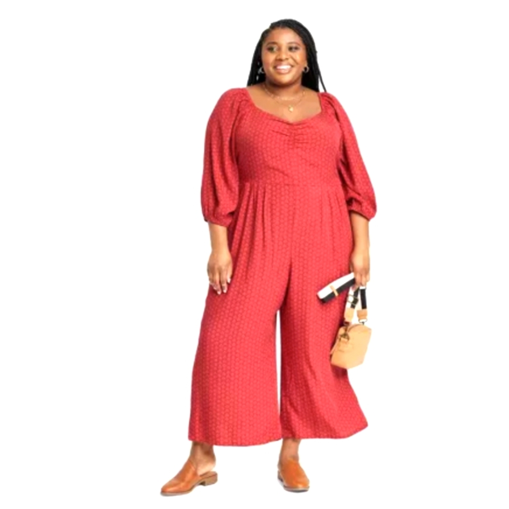 NWOT Knox Rose Puff 3/4 Sleeve Jumpsuit XL